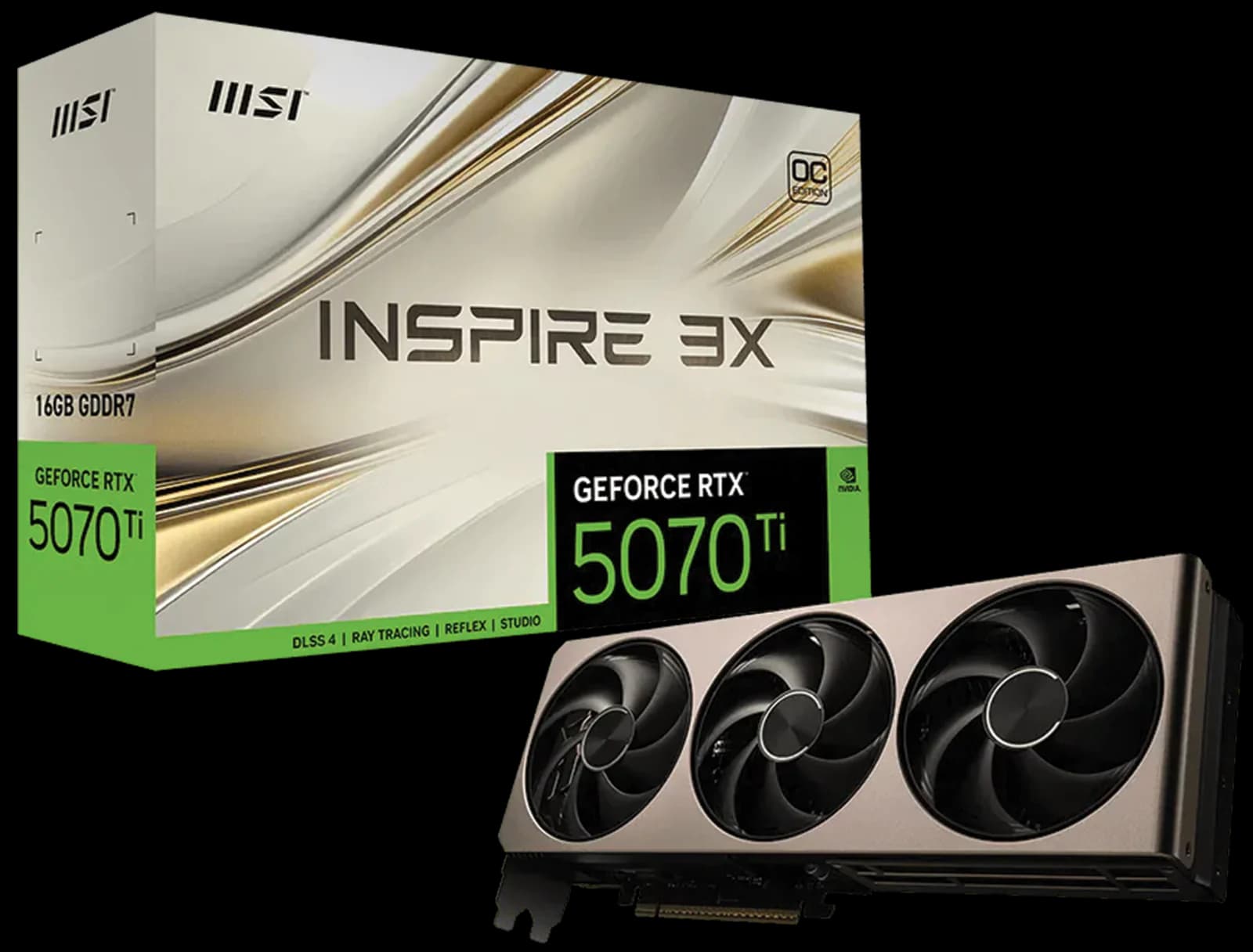 MSI GeForce RTX 5070 Ti Inspire 3X OC 16GB GDDR7 — 1